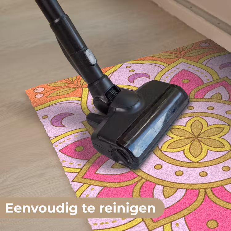 Patroon - Bloemmotief - Decoratie - Abstract - Roze Deurmat klein -reinigen_NL