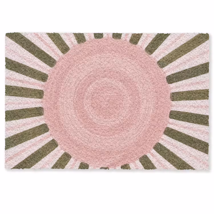 Patroon - Cirkel - Stralen - Abstract - Roze Deurmat klein -zkaufland3d