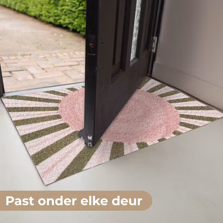 Patroon - Cirkel - Stralen - Abstract - Roze Deurmat klein -USP_NL