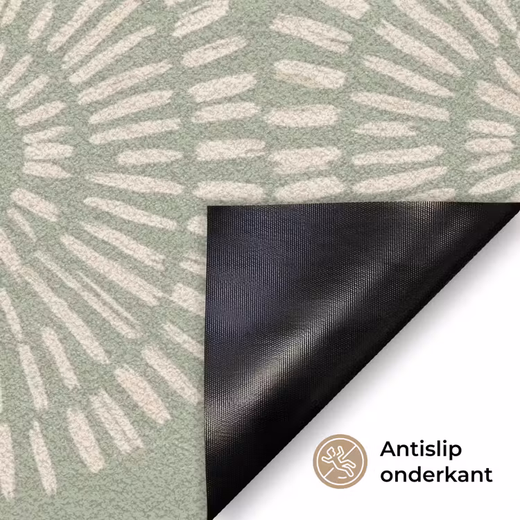 Patroon - Cirkels - Abstract - Modern - Groen Deurmat klein -antislip_NL