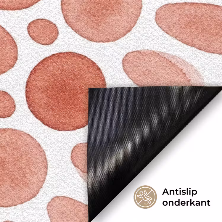 Patroon - Cirkels - Abstract - Modern - Rood Deurmat klein -antislip_NL