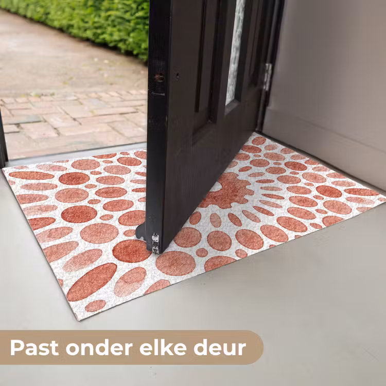 Patroon - Cirkels - Abstract - Modern - Rood Deurmat klein -USP_NL