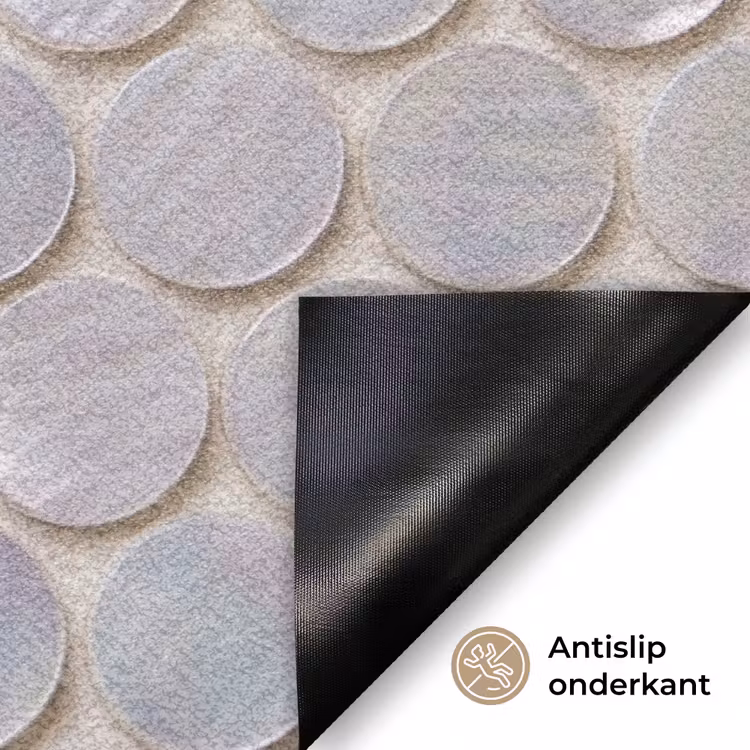 Patroon - Cirkels - Abstract - Modern - Wit Deurmat klein -antislip_NL