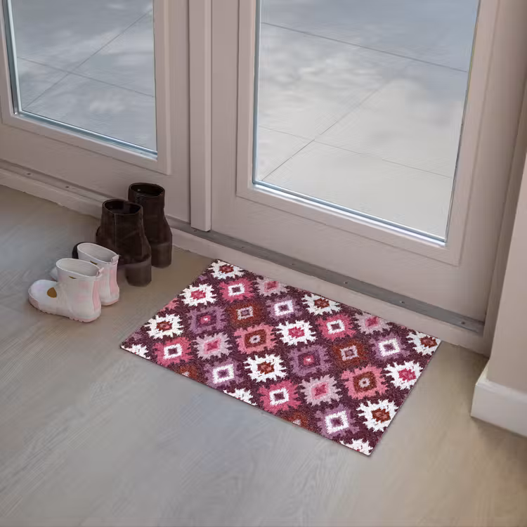 Patroon - Diamantvorm - Paars Deurmat klein 898 -sfeer3