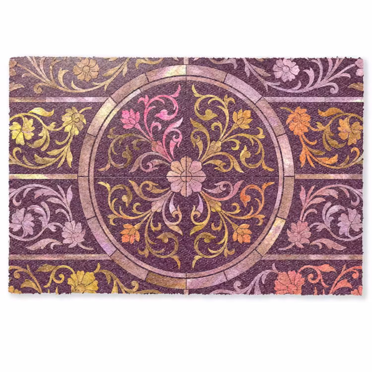 Patroon - Floraal - Oosters - Paars - Goud Deurmat klein -zkaufland3d