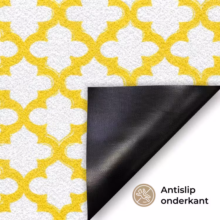 Patroon - Geometrisch - Klassiek - Geel Deurmat klein 898 -antislip_NL