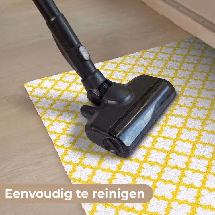 Patroon - Geometrisch - Klassiek - Geel Deurmat klein 898 -reinigen_NL
