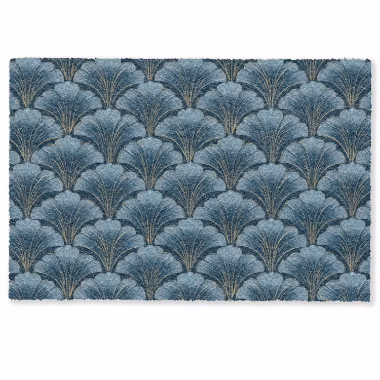 Patroon - Ginkgoblad - Blauw Deurmat klein 898 -zkaufland3d