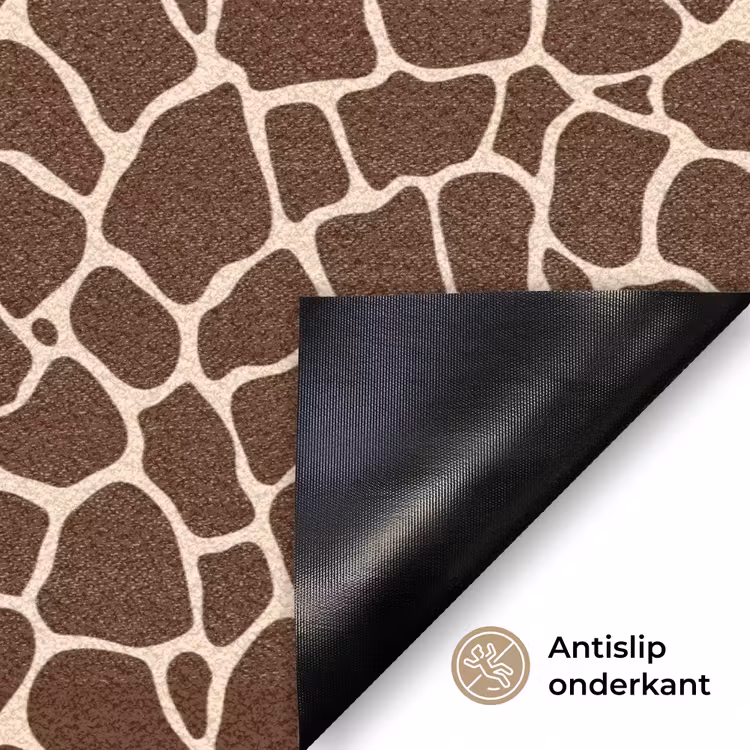 Patroon - Giraf - Bruin Deurmat klein 898 -antislip_NL