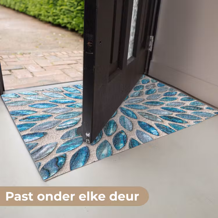 Patroon - Glans - Abstract - Blauw - Decoratie Deurmat klein -USP_NL