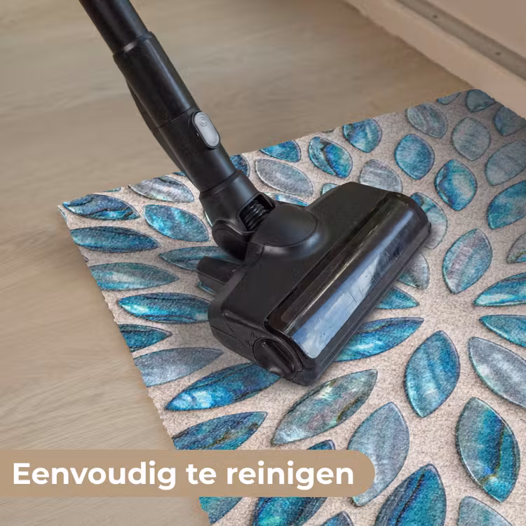 Patroon - Glans - Abstract - Blauw - Decoratie Deurmat klein -reinigen_NL