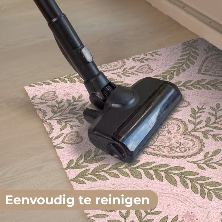 Patroon - Hart - Bloemen - Folkloristisch - Roze Deurmat klein -reinigen_NL