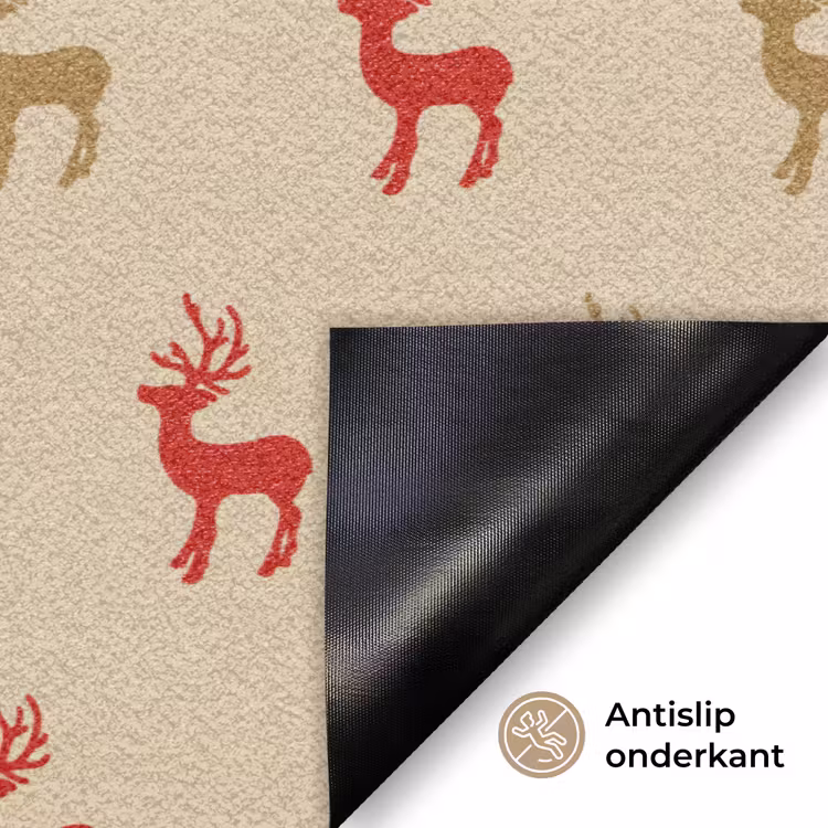 Patroon - Herten - Beige Deurmat klein 898 -antislip_NL