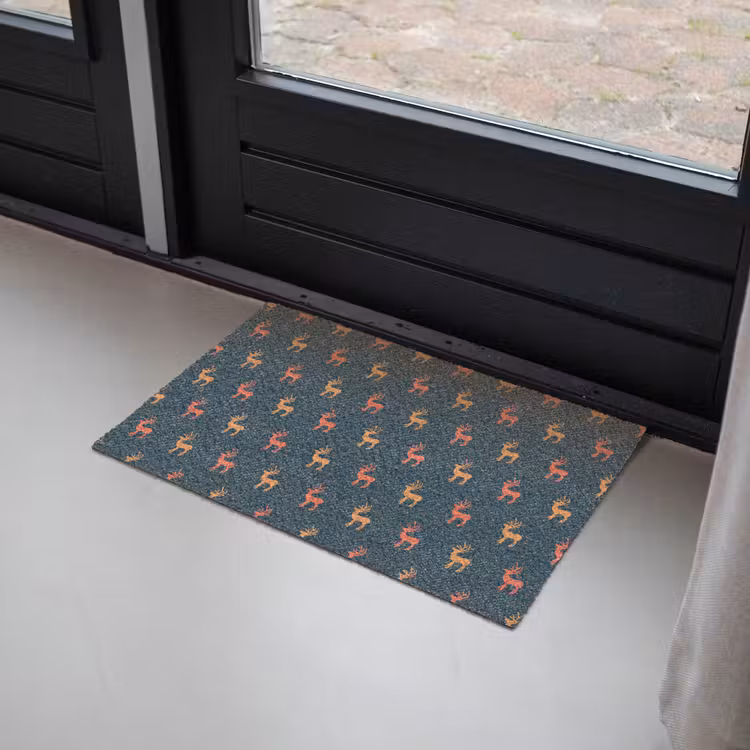 Patroon - Herten - Blauw Deurmat klein 898 -sfeer2