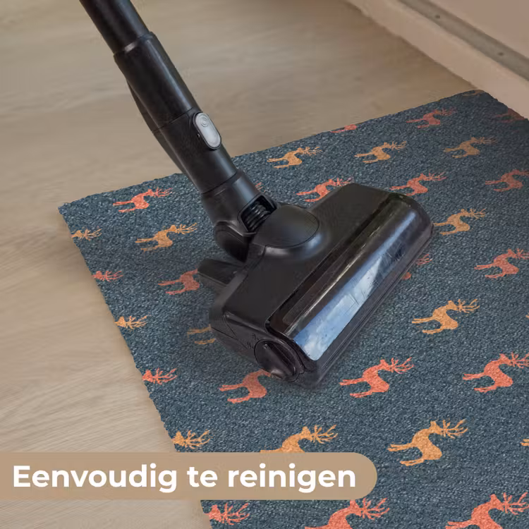 Patroon - Herten - Blauw Deurmat klein 898 -reinigen_NL