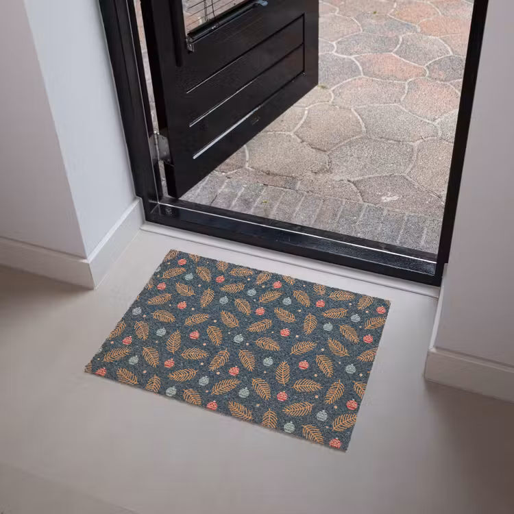 Patroon - Kerst - Symbolen - Donkerblauw Deurmat klein 898 -sfeer5