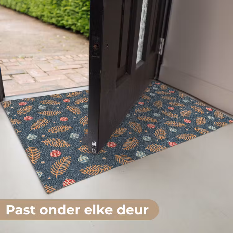 Patroon - Kerst - Symbolen - Donkerblauw Deurmat klein 898 -USP_NL