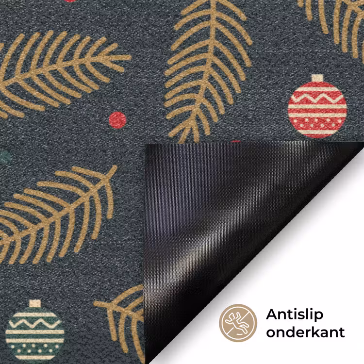 Patroon - Kerst - Symbolen - Groen Deurmat klein 898 -antislip_NL