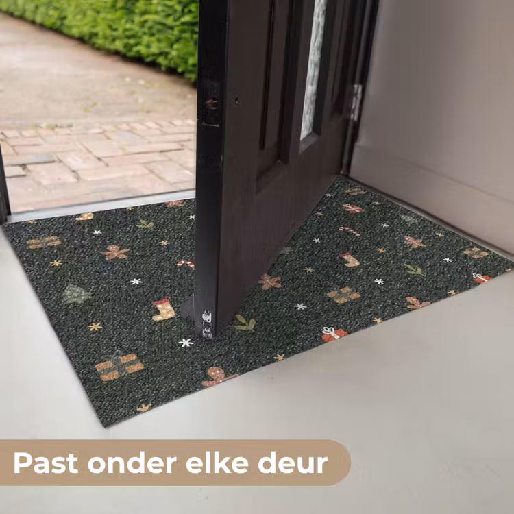 Patroon - Kerstsymbolen - Groen Deurmat klein 898 -USP_NL