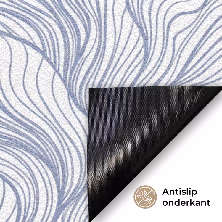 Patroon - Lijnen - Organisch - Abstract - Blauw Deurmat klein -antislip_NL