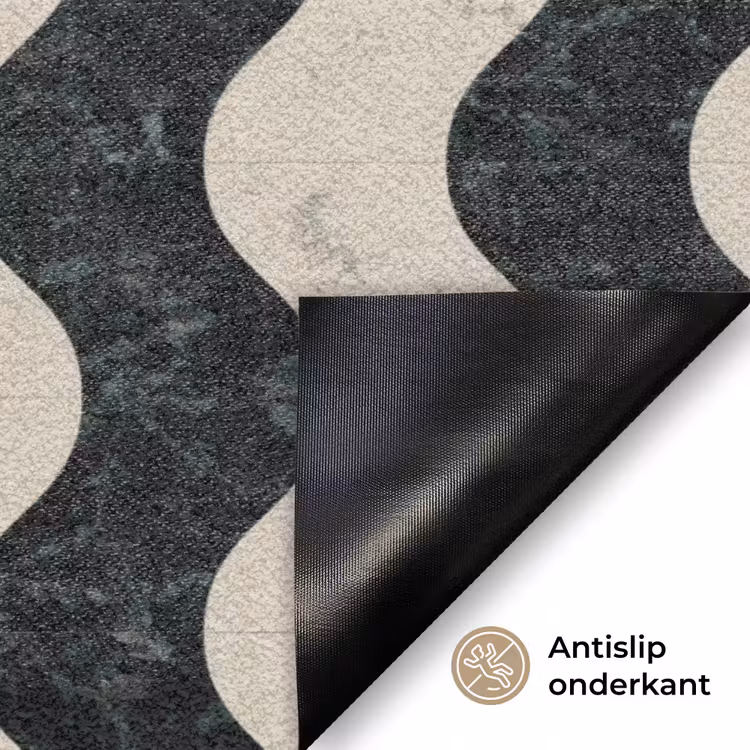 Patroon - Marmer - Groen - Cremé Deurmat klein 898 -antislip_NL