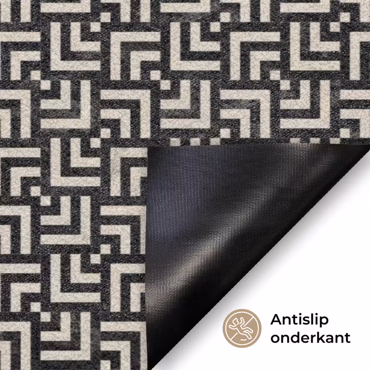 Patroon - Marmer - Zwart Deurmat klein 898 -antislip_NL