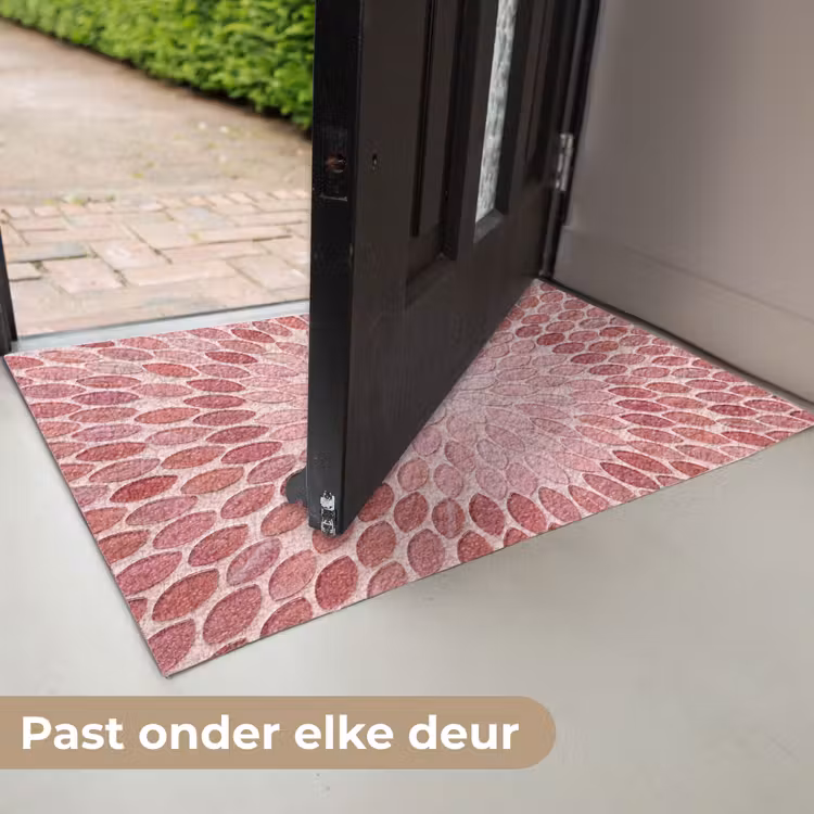 Patroon - Mozaïek - Ovaal - Abstract - Roze Deurmat klein -USP_NL