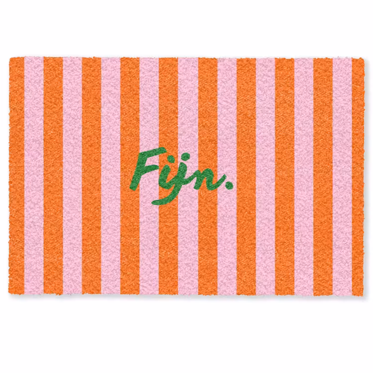 Patroon - Oranje - Fijn - Strepen Deurmat klein -zkaufland3d