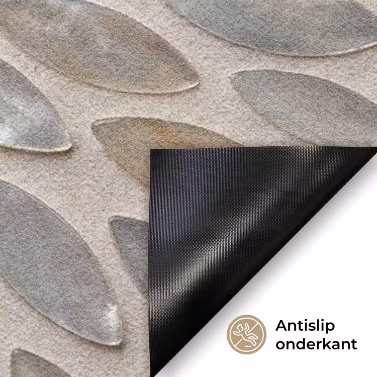 Patroon - Ovaal - Glanzend - Abstract - Beige Deurmat klein -antislip_NL