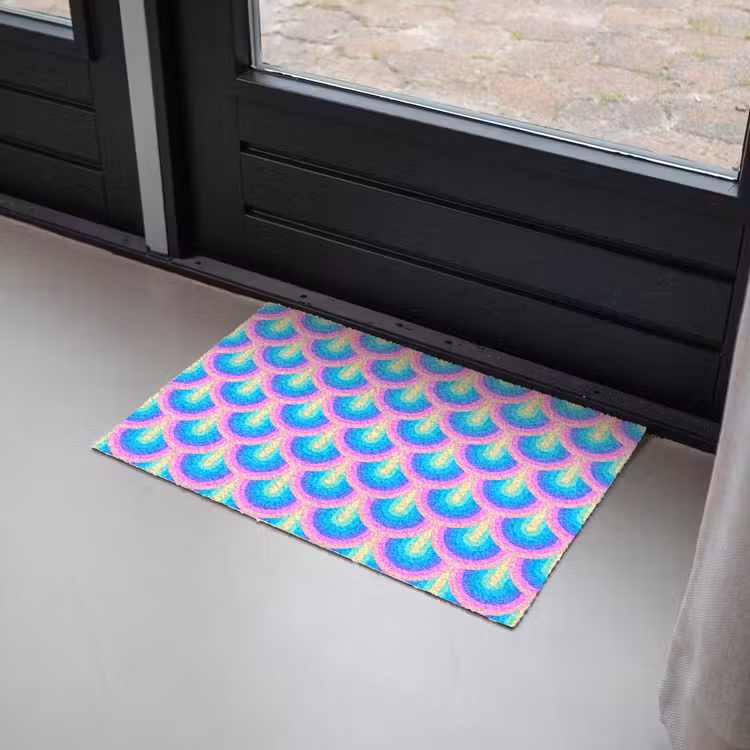 Patroon - Regenboogwaaier - Neon Deurmat klein 898 -sfeer2