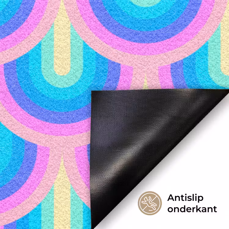 Patroon - Regenboogwaaier - Neon Deurmat klein 898 -antislip_NL