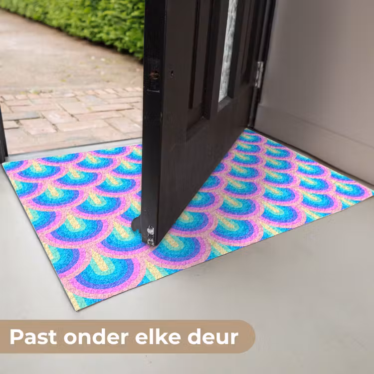 Patroon - Regenboogwaaier - Neon Deurmat klein 898 -USP_NL