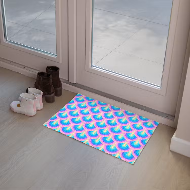 Patroon - Regenboogwaaier - Neon Deurmat klein 898 -sfeer3