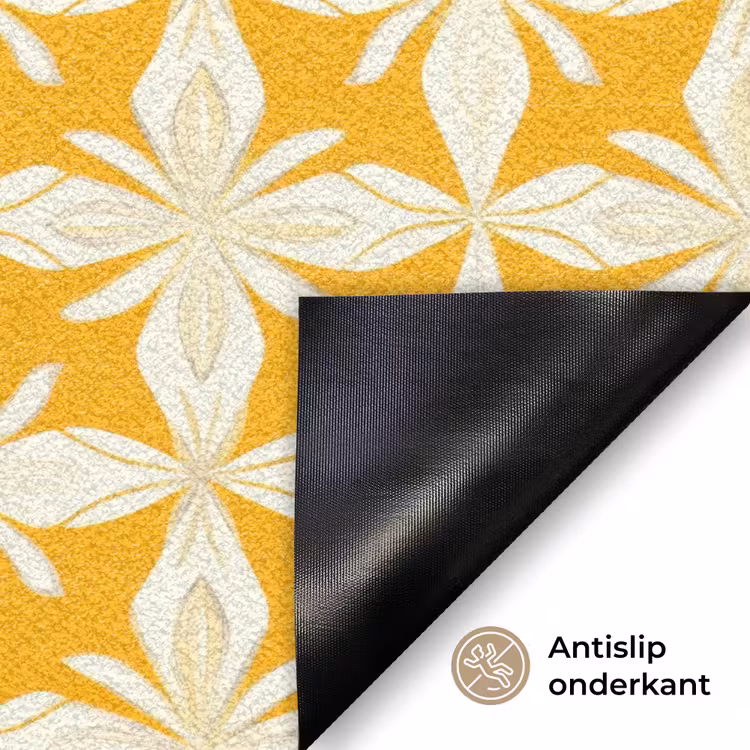 Patroon - Retro - Geel Deurmat klein 898 -antislip_NL
