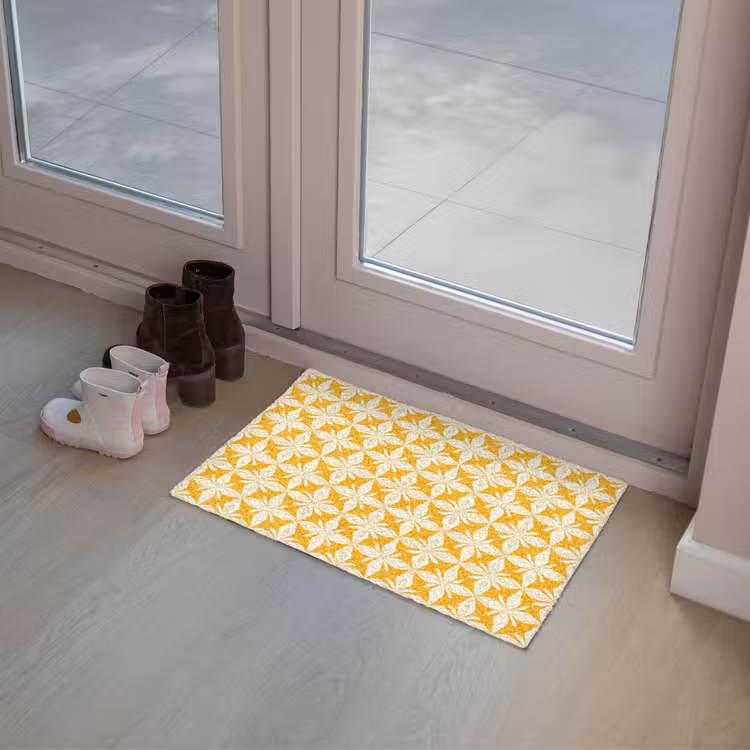 Patroon - Retro - Geel Deurmat klein 898 -sfeer3