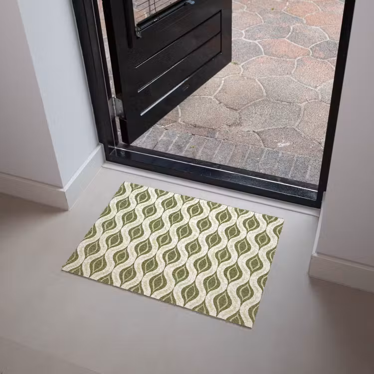 Patroon - Retro - Groen Deurmat klein 898 -sfeer5