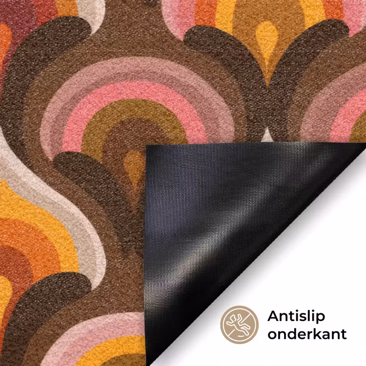 Patroon - Retro - Kleurrijk Deurmat klein 898 -antislip_NL