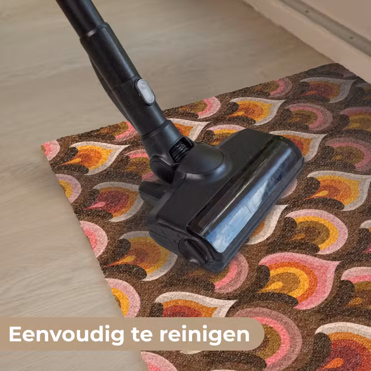 Patroon - Retro - Kleurrijk Deurmat klein 898 -reinigen_NL
