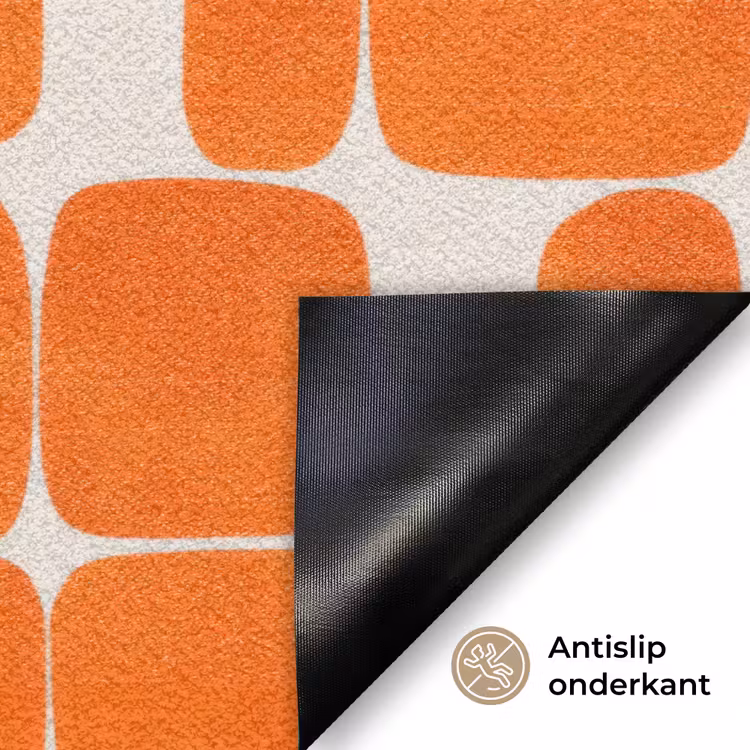 Patroon - Retro - Oranje Deurmat klein 898 -antislip_NL