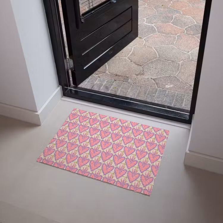 Patroon - Roze - Hartjes Deurmat klein 898 -sfeer5