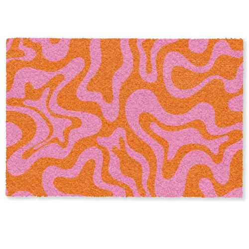 Patroon - Roze - Oranje - Abstract - Modern Deurmat klein -zkaufland3d
