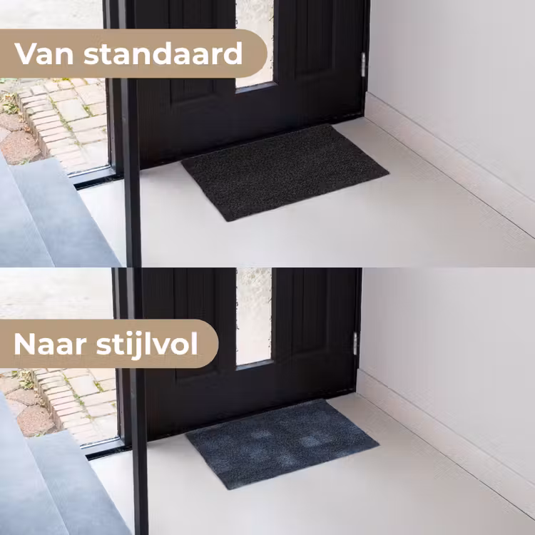 Patroon - Ruit - Marineblauw Deurmat klein 898 -voor-na_NL