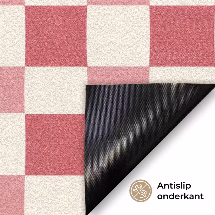 Patroon - Schaak - Roze Deurmat klein 898 -antislip_NL