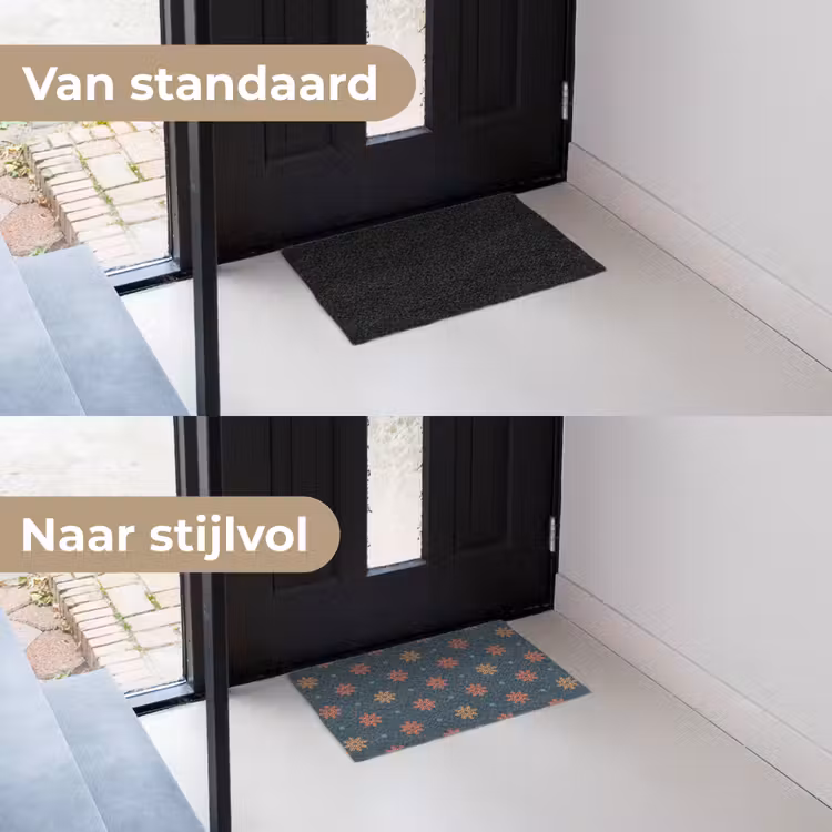 Patroon - Sneeuwvlokken - Blauw Deurmat klein 898 -voor-na_NL