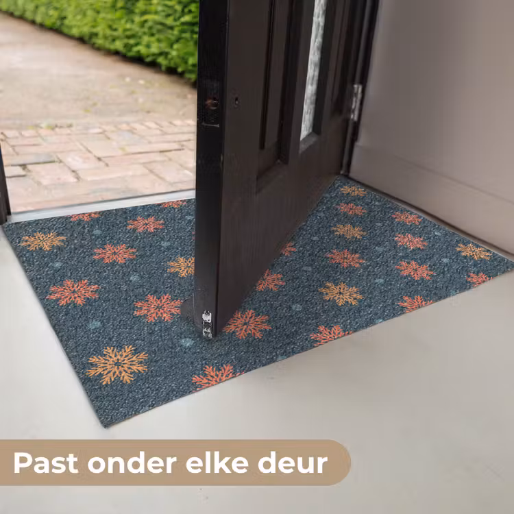Patroon - Sneeuwvlokken - Blauw Deurmat klein 898 -USP_NL