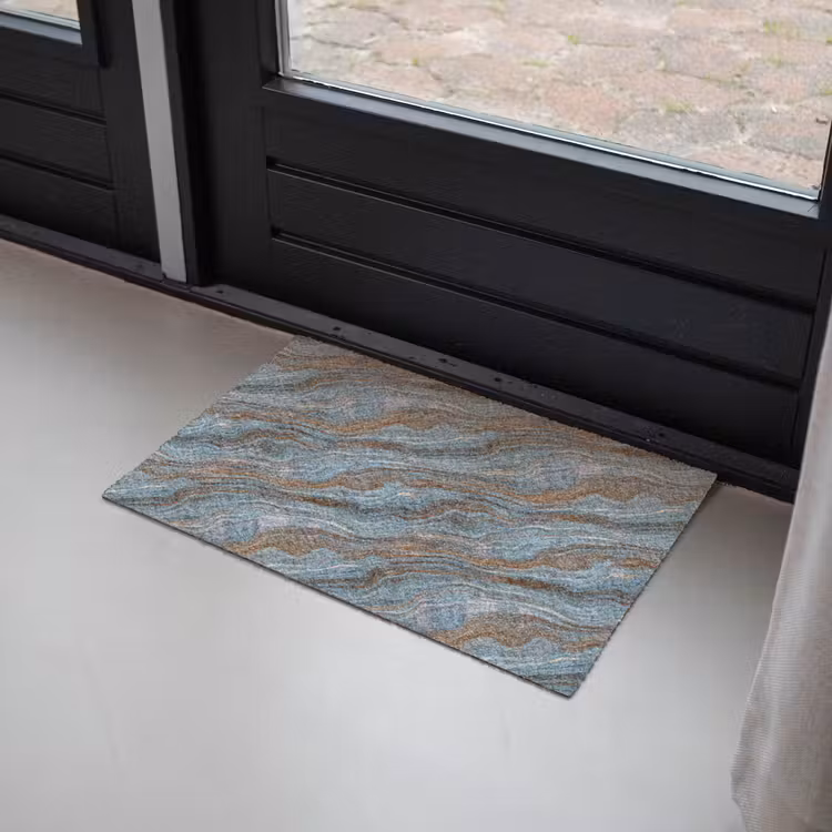 Patroon - Steen - Blauw Deurmat klein 898 -sfeer2