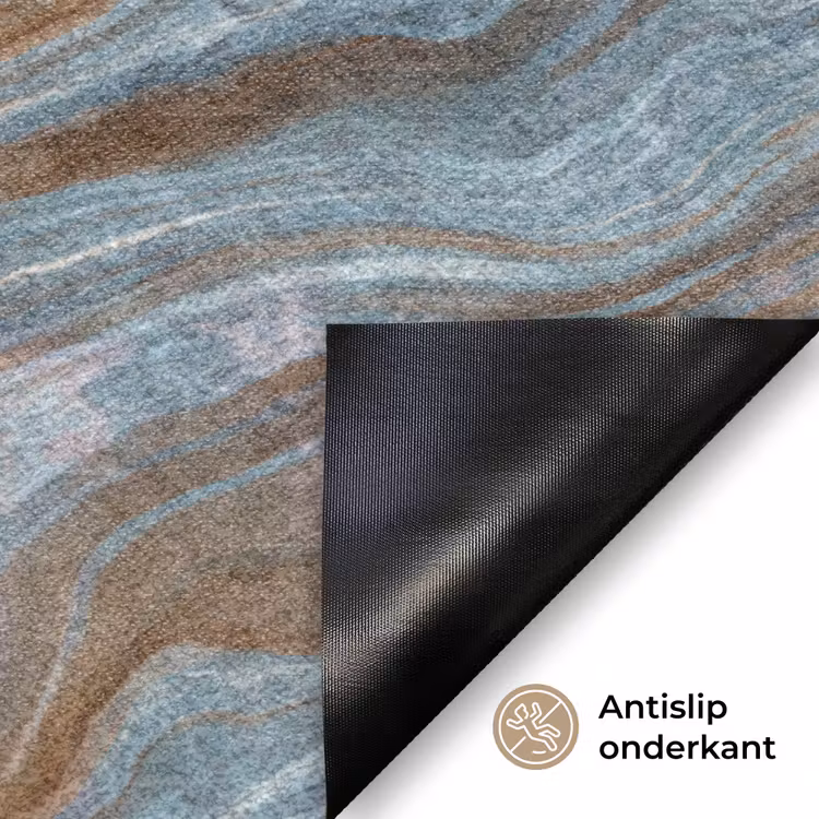Patroon - Steen - Blauw Deurmat klein 898 -antislip_NL