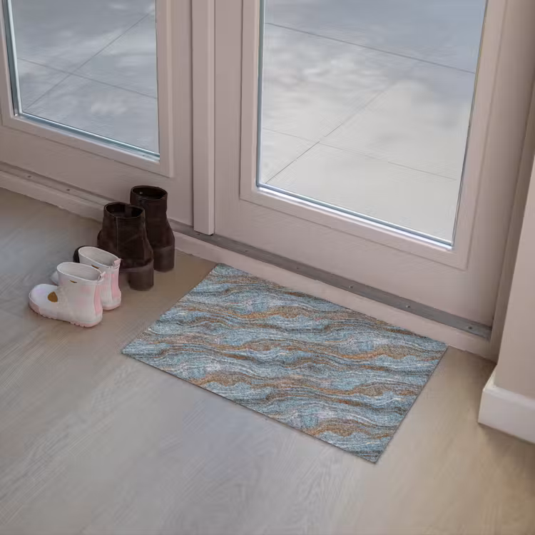 Patroon - Steen - Blauw Deurmat klein 898 -sfeer3