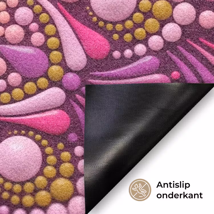 Patroon - Stippen - Abstract - Kleurrijk Deurmat klein -antislip_NL