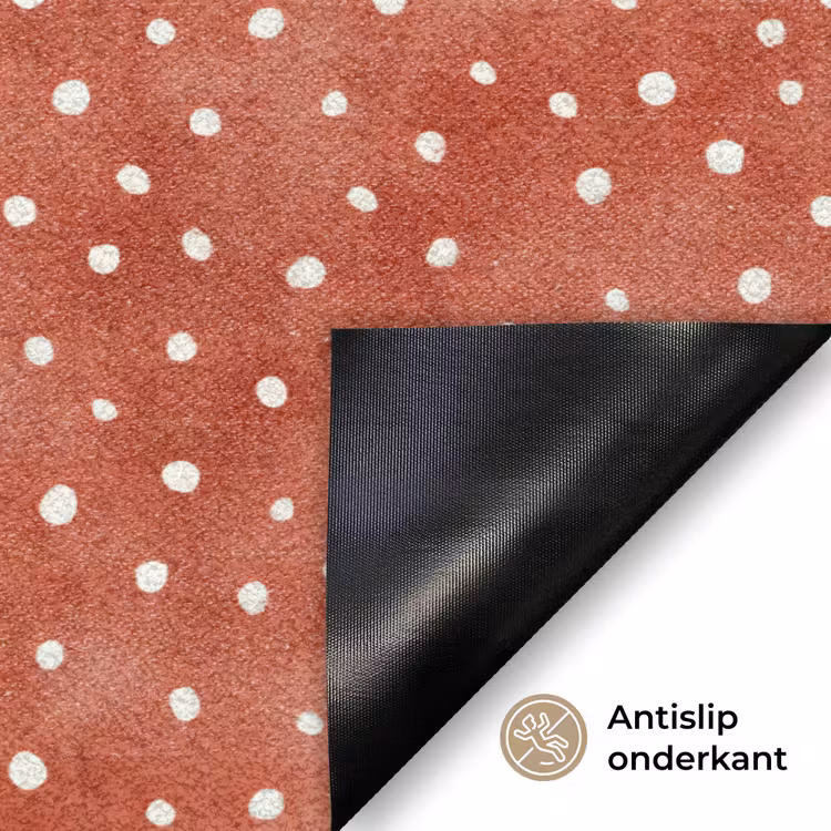 Patroon - Stippen - Rood - Wit Deurmat klein 898 -antislip_NL